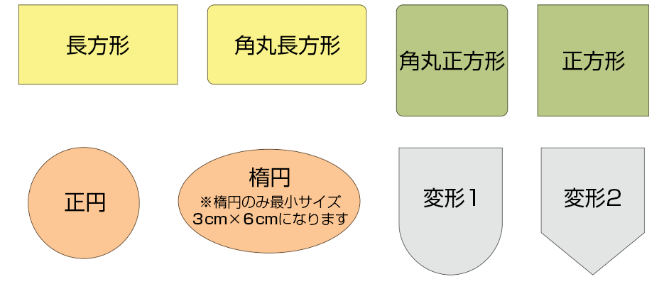 ワッペンの形は選べる8タイプ