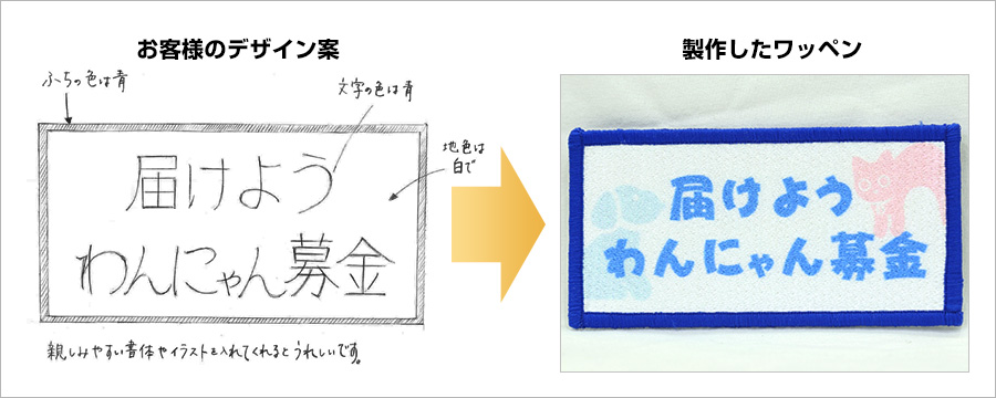 会社ロゴのデータ化も無料対応 (例)手書きのデザインからも無料でデザイン作成を行っております。