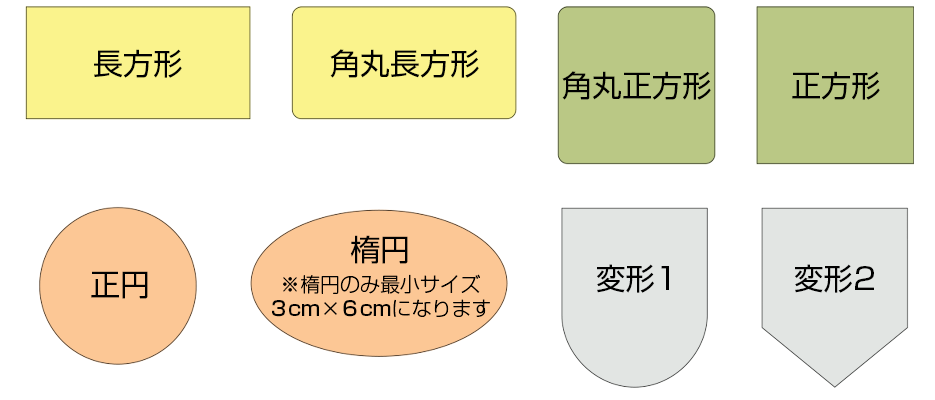 ワッペンの形は選べる8タイプ
